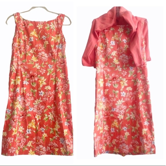 ⭐️Jones New York Tropical Dress, Sheath and cardigan 😊 - Picture 10 of 16